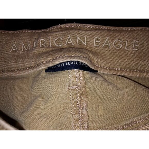 American Eagle Outfitters Womens Medium Tan High Rise Crop Jean Jegging Sz M - Picture 8 of 13